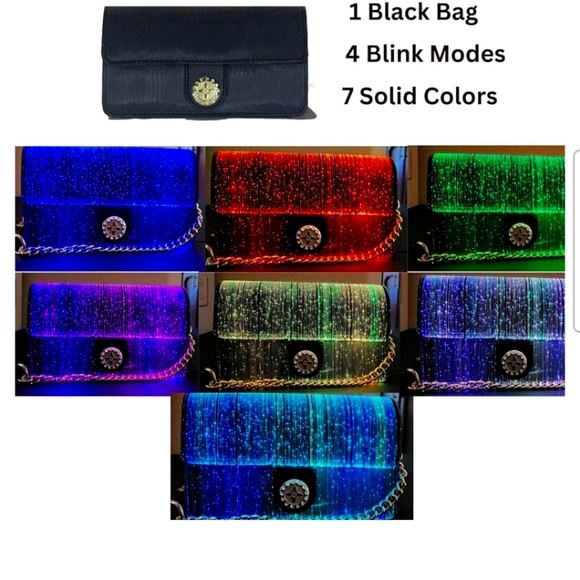 Lumisonata Fiber Optic Led  7 Color 4 Blink Mode Crossbody Purse - Picture 7 of 7